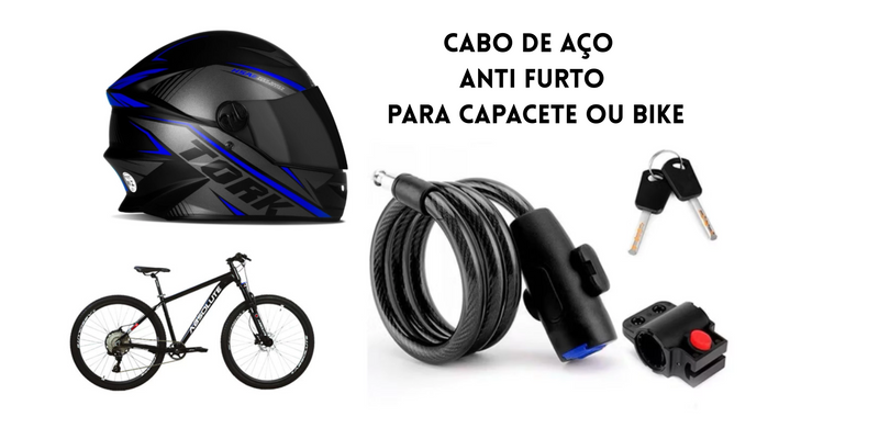 Cabo De Aço para Bicicleta/Capacetes de Moto