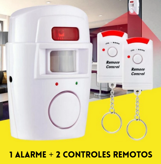 Alarme Residencial Sem Fio Sensor De Presença + 2 Controles + 1 Suporte De Fixação.