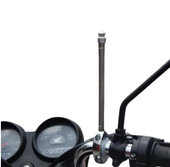 Antena  para Moto Corta Pipa Retrátil Anti Cerol Aço Inox
