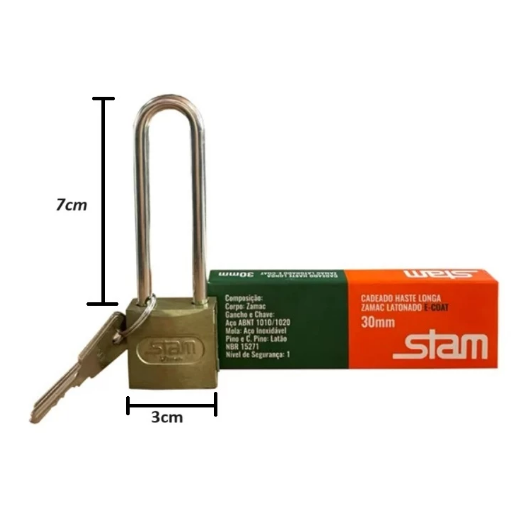 Cadeado Stam Haste Longa 30mm