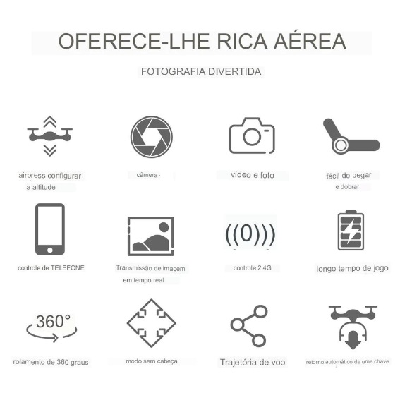 Drone com Câmera modelo 2025 com Barômetro voo estável 10 min voo (com 2 baterias grátis )