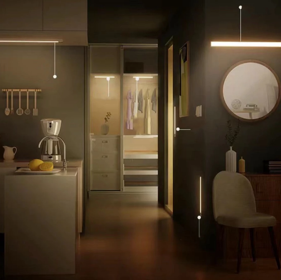 Sensor de Presença lâmpada noturna LED com sensor de movimento sem fio USB recarregável para de armário de cozinha guarda-roupa entre outros