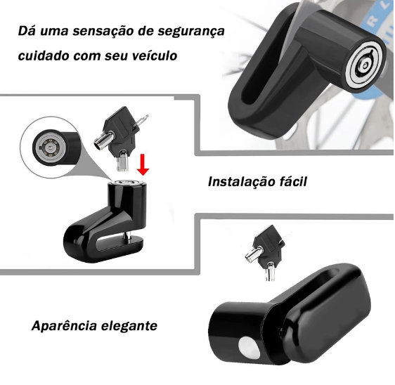 Trava de Disco de Freio Anti furto para Moto