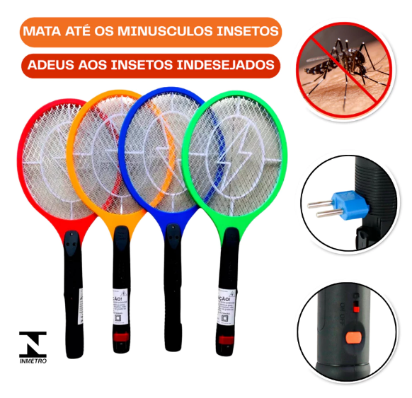 Raquete Elétrica Mata Mosquito