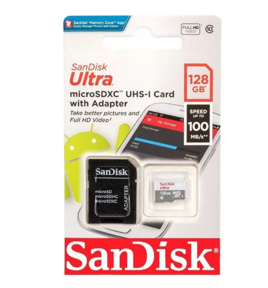 Cartão De Memória Micro Sd Sandisk 64/128/256/512gb Classe 10 Ultra com Adaptador P/Celular, Câmeras e Notebook ORIGINAL