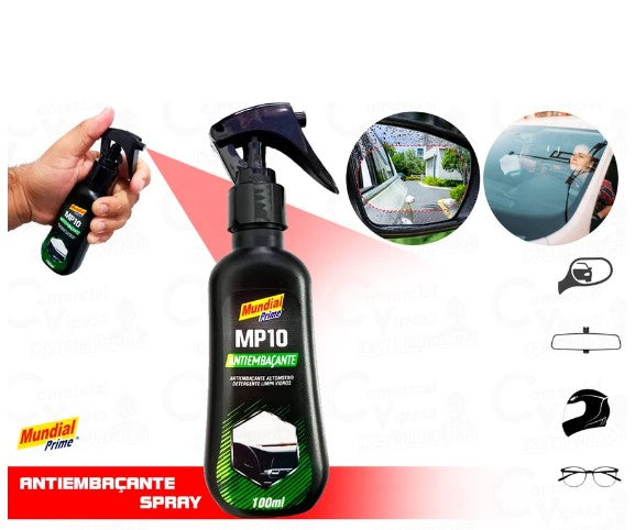 Antiembaçante Spray MP10 Automotivo Para Carro Moto Viseiras Capacete Vidros Em Geral