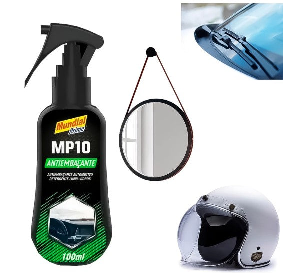 Antiembaçante Spray MP10 Automotivo Para Carro Moto Viseiras Capacete Vidros Em Geral