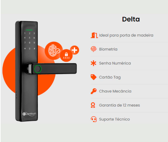 Fechadura Inteligente Eletrônica Digital Biométrica Senha Touch Cartão Tag